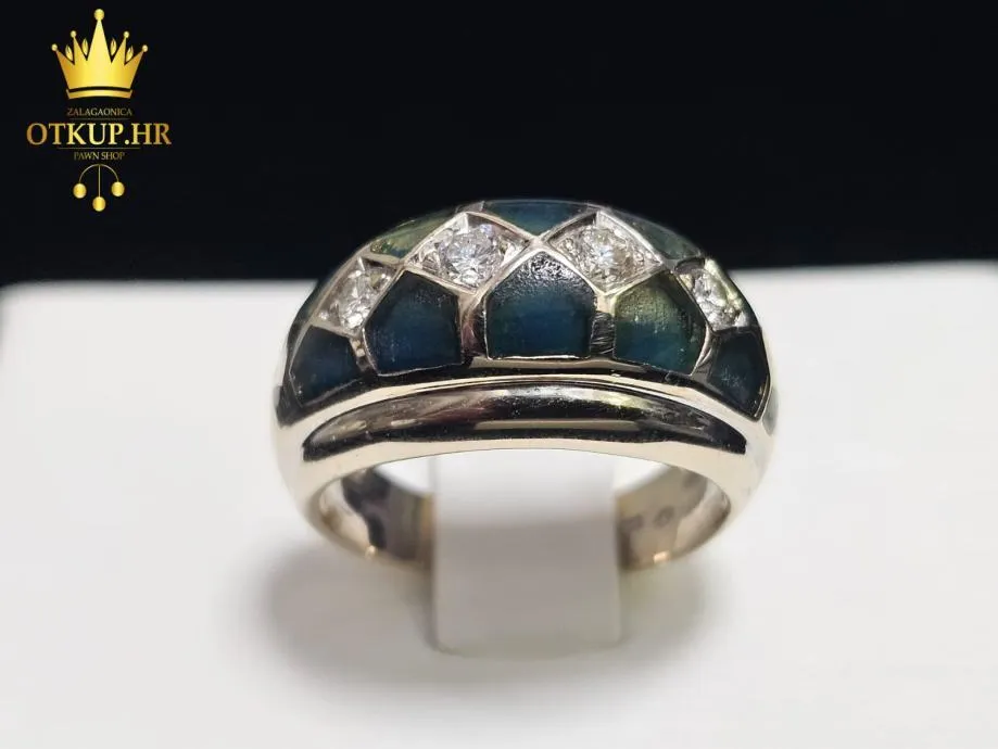 ZLATNI PRSTEN S DIJAMANTIMA 0.026ct 18K / R1, RATE ! - cover