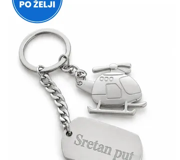 Privjesak za ključeve helikopter s pločicom - cover
