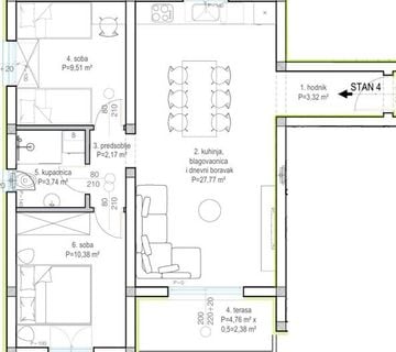 Zadar - Bokanjac, 2-soban stan S4 - 70 m2, novogradnja - cover