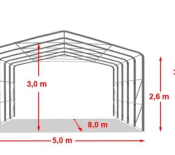 GARAŽNI ŠATOR VIKIN 5x8x3.5×2.6 PVC - cover