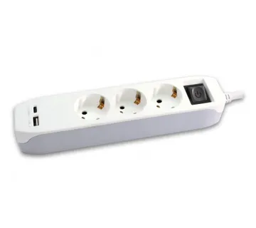 Prenosiva utičnica,3ut., USB A+C, punjač 16A, 1.4m - cover