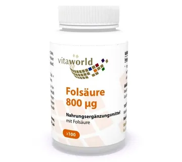 Folna kiselina 800 µg tablete, Vita World, 100 kom. - cover