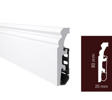 Lajsna za laminat ARBITON Vega bijela duljine 2,4m - visina od 60 do 100mm (10 komada) - Bijela P0830 (12 komada) - cover