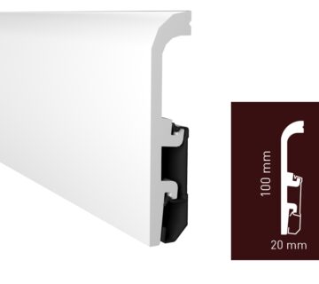 Lajsna za laminat ARBITON Vega bijela duljine 2,4m - visina od 60 do 100mm (10 komada) - Bijela P1020 (10 komada) - cover