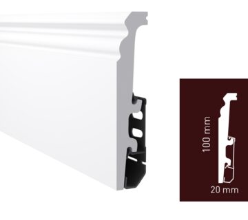Lajsna za laminat ARBITON Vega bijela duljine 2,4m - visina od 60 do 100mm (10 komada) - Bijela P1030 (10 komada) - cover