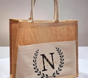 Jutena bež torba za shopping - cover