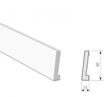 Lajsna za laminat Profifloor bijela duljine 2,4m - visina od 60 do 120mm - podna lajsna - Bijela PF0406 60x15mm - cover