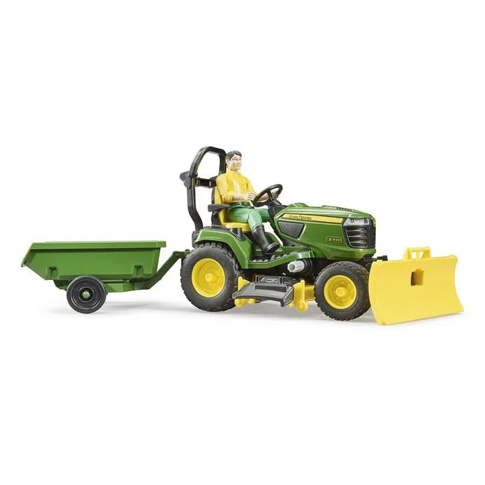 Bruder John Deere traktor kosilica sa vrtlarom i prikolicom - cover