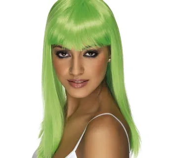 Dugačka neon zelena perika - cover