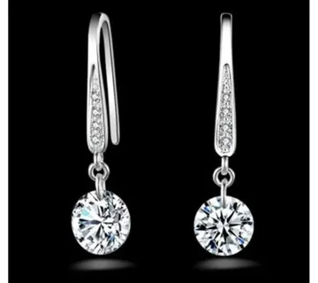 Kristalne naušnice Silver hoop Nezaobilazni ženski modni dodatak - cover