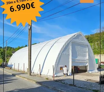 Montažna hala / montažni šator PEACH / 9.15x20m 5,5m(V) DOSTUPNO ODMAH - cover