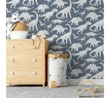 Pastelowe tapete dinosauri plave - cover