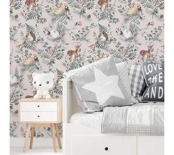 Pastelowe tapete šumski svijet roze - cover