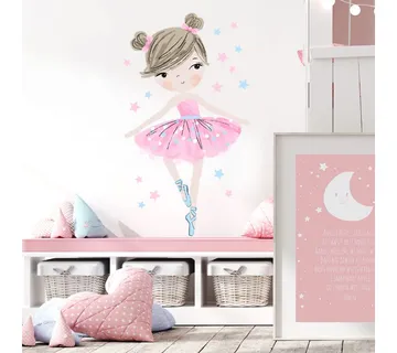Pastelowe zidne naljepnice balerina roze - cover