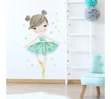Pastelowe zidne naljepnice balerina tirkizne - cover