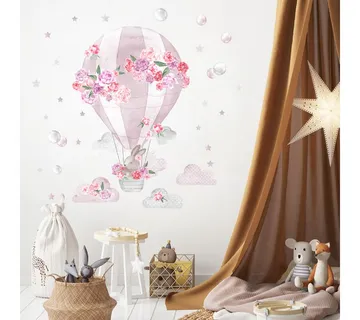 Pastelowe zidne naljepnice balon na vrući zrak roze - cover