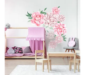 Pastelowe zidne naljepnice božuri roze - cover