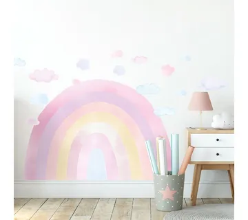 Pastelowe zidne naljepnice duga roze - cover