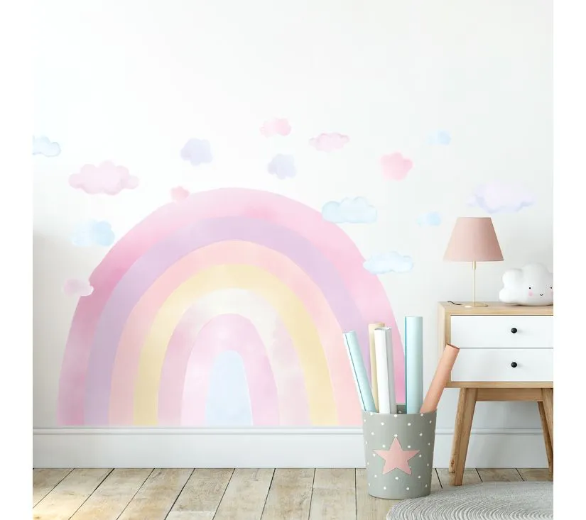 Pastelowe zidne naljepnice duga roze - cover