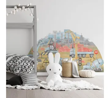 Pastelowe zidne naljepnice gradilište plave - cover