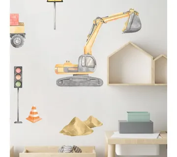 Pastelowe zidne naljepnice gradilište set 2 žute - cover