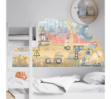 Pastelowe zidne naljepnice gradilište žute - cover