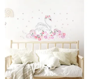 Pastelowe zidne naljepnice labud roze - cover