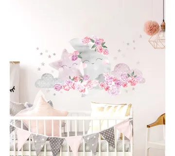 Pastelowe zidne naljepnice mjesec roze - cover