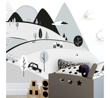 Pastelowe zidne naljepnice planine S sive - cover