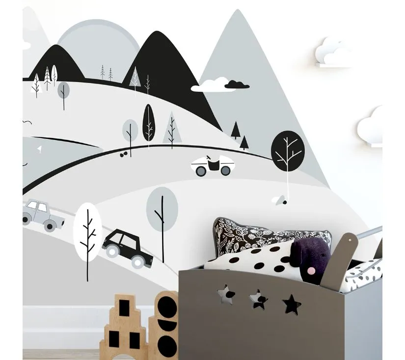 Pastelowe zidne naljepnice planine S sive - cover