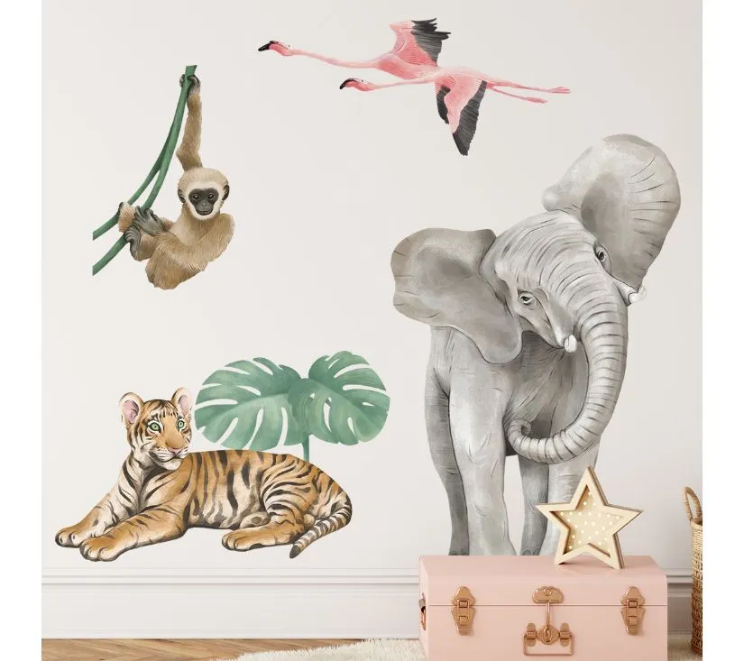 Pastelowe zidne naljepnice safari životinje 1 - cover
