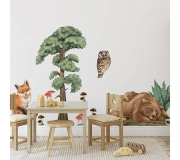 Pastelowe zidne naljepnice šumske životinje 1 - cover
