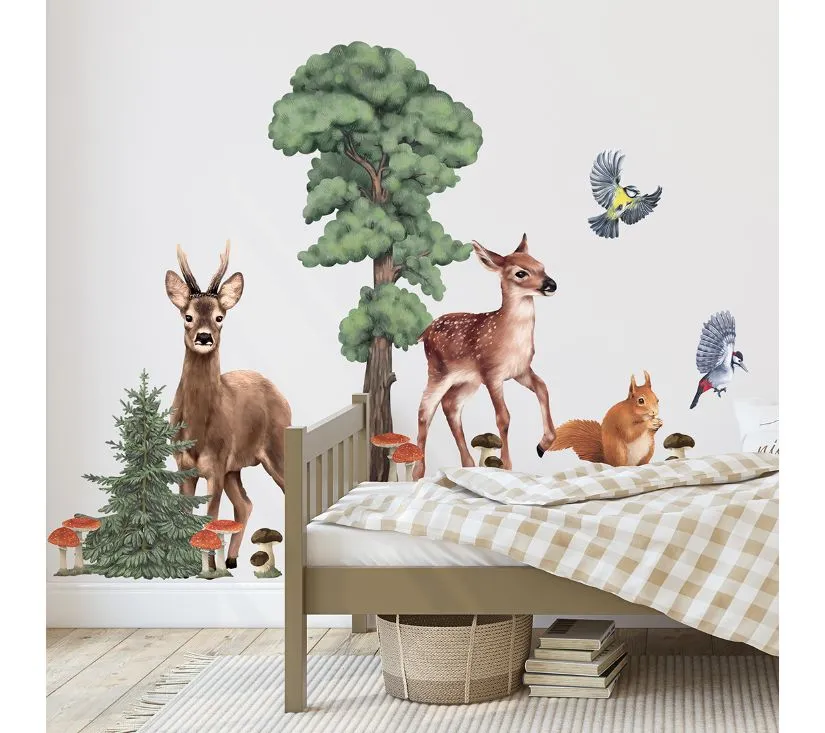 Pastelowe zidne naljepnice šumske životinje 2 - cover