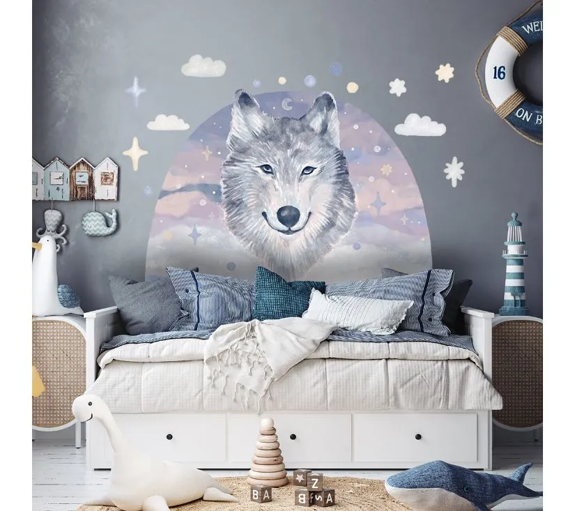 Pastelowe zidne naljepnice vuk - cover