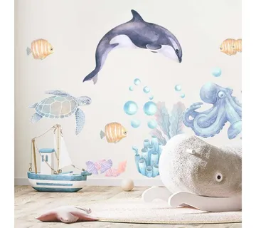 Pastelowe zidne naljepnice životinje oceana 2 - cover