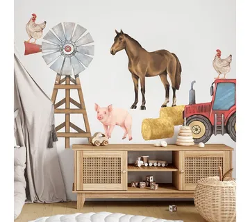 Pastelowe zidne naljepnice životinje s farme 1 - cover