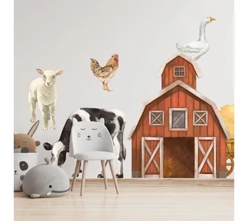 Pastelowe zidne naljepnice životinje s farme 2 - cover