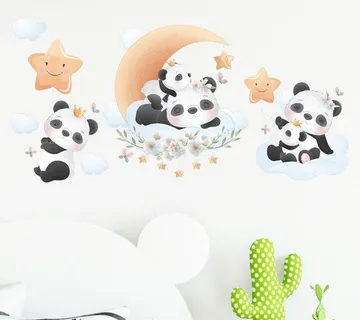 Zidna naljepnica Panda family - cover