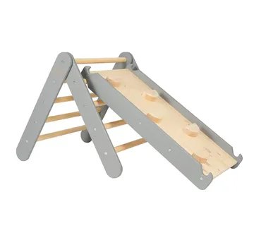 Ljestve s toboganom - zid za penjanje - sive - cover