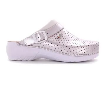 KOŽNE ANATOMSKE KLOMPE, Srebrna, BBHEG - cover