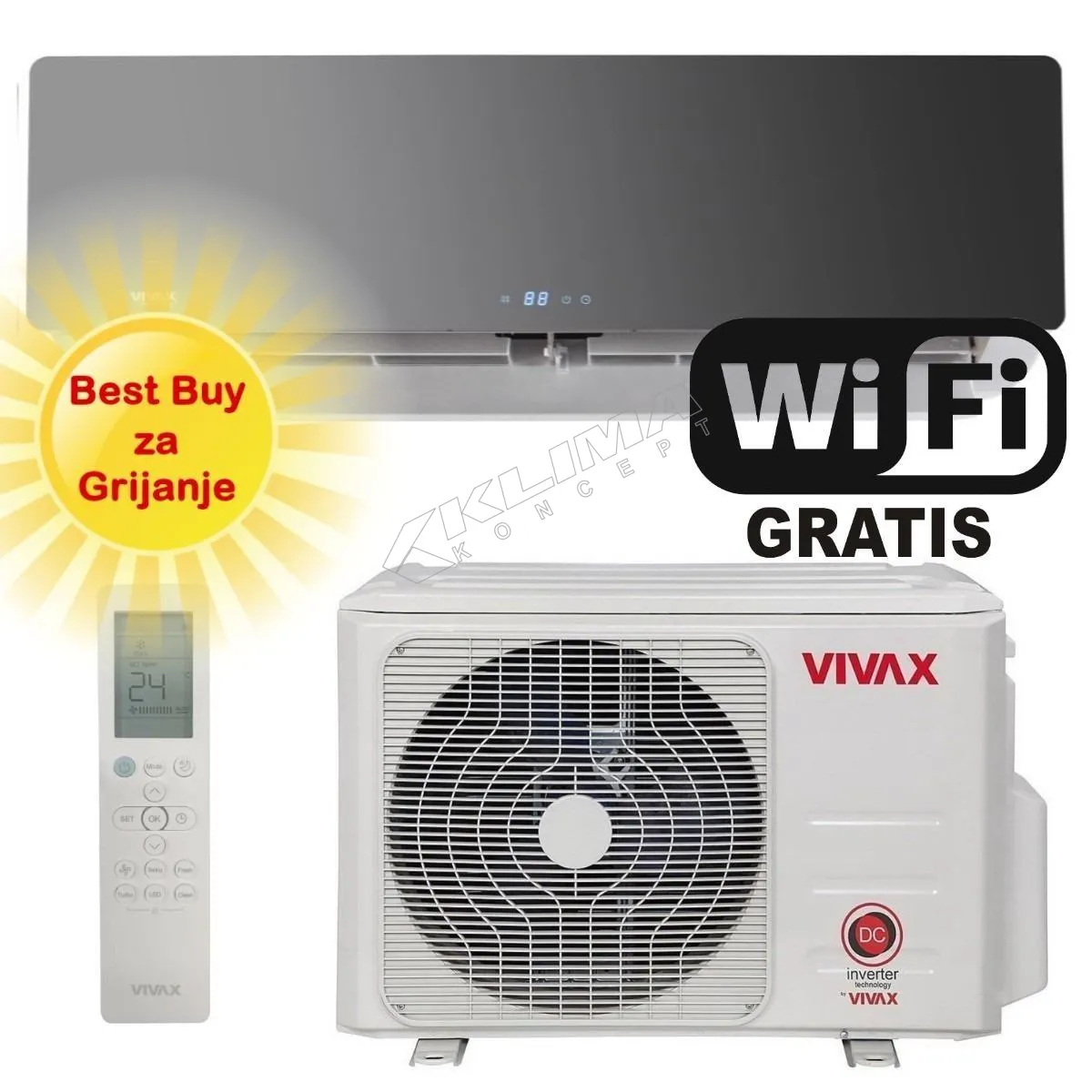VIVAX KLIMA UREĐAJ ACP-12CH35AERI+ R32 SILVER MIRROR - cover