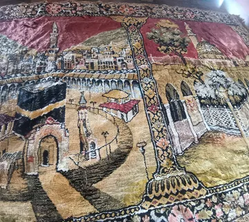Elegantni zidni tapiserij s motivima Meke i Jeruzalema čilim - cover