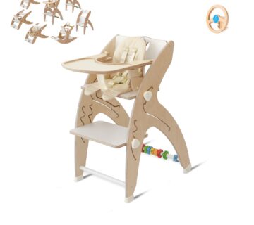 QuarttoLino 7u1 dječja stolica za bebe i djecu bijela sa volanom - cover