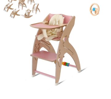 QuarttoLino 7u1 dječja stolica za bebe i djecu roza sa volanom - cover