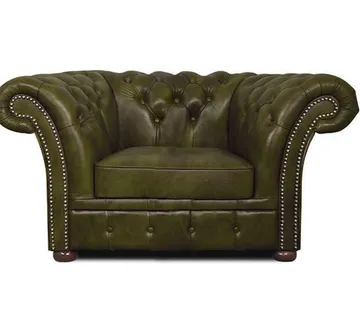 Chesterfield Fotelja Winfield Basic Leather | 1-sjedište | Moss Green - cover