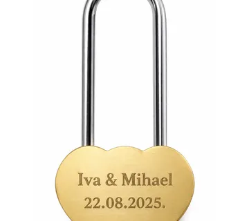 Personalizirani ljubavni lokot – Duplo srce s gravurom - cover