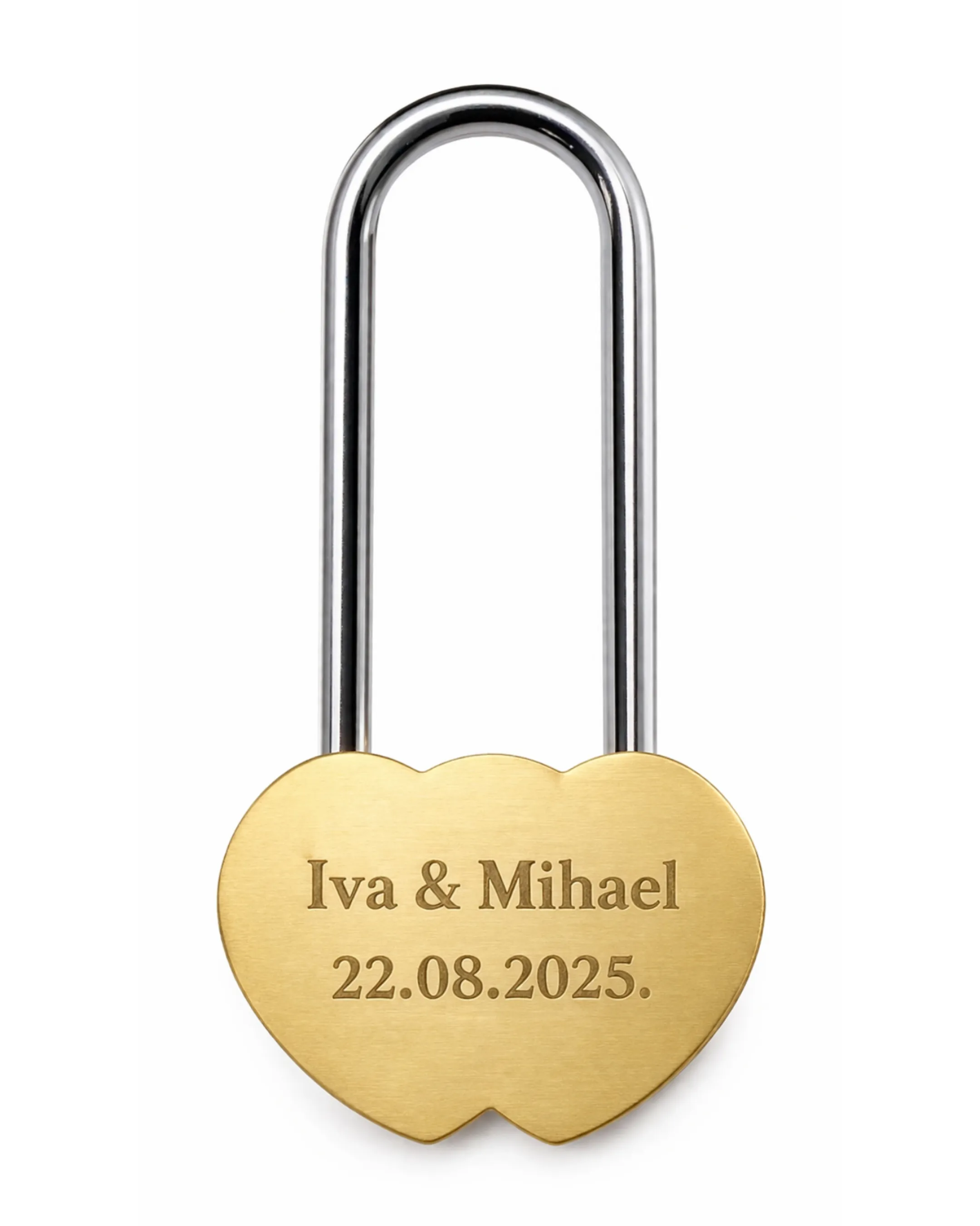 Personalizirani ljubavni lokot – Duplo srce s gravurom - cover
