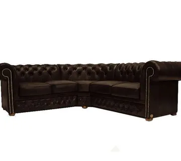 Chesterfield Kutna Garnitura First Class Leather | Cloudy Brown Dark - cover