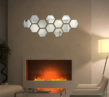 3D Hexagon zrcalne naljepnice - ogledala 12 komada - cover