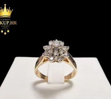 ZLATNI PRSTEN .585 SA DIJAMANTIMA 1.02ct / R1, RATE !! - cover